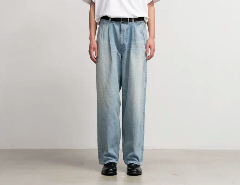 Graphpaper - Selvage Denim Two Tuck Pants / LIGHT FADE | Stripe 