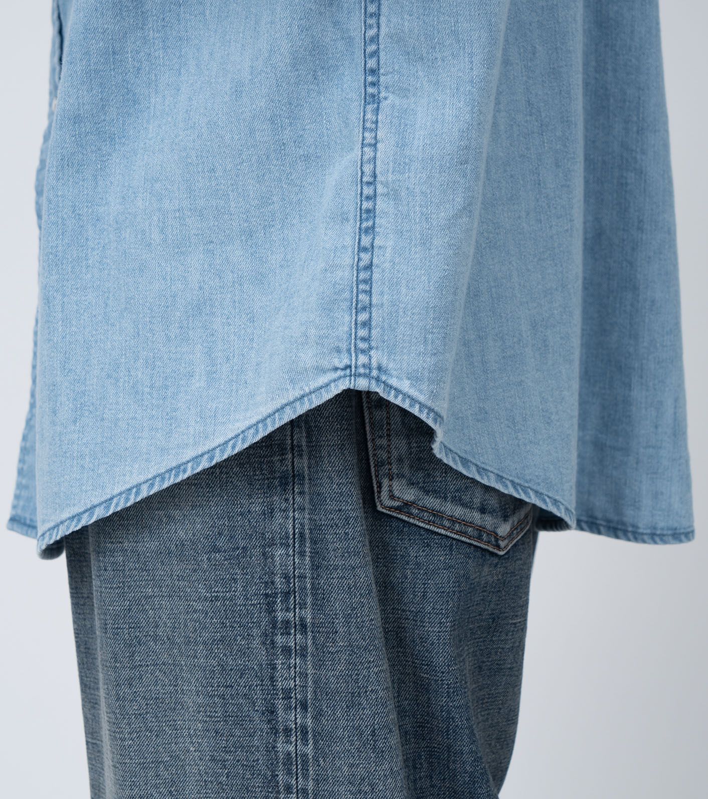 Regular Collar Light Denim Shirt / IB(Indigo Bleach)