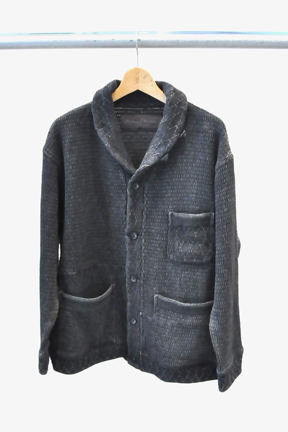 Porter Classic - KNIT CARDIGAN - BLACK - カーディガン