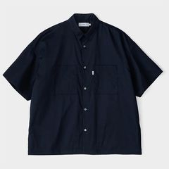 Solotex Twill S/S Oversized Box Shirt / NAVY