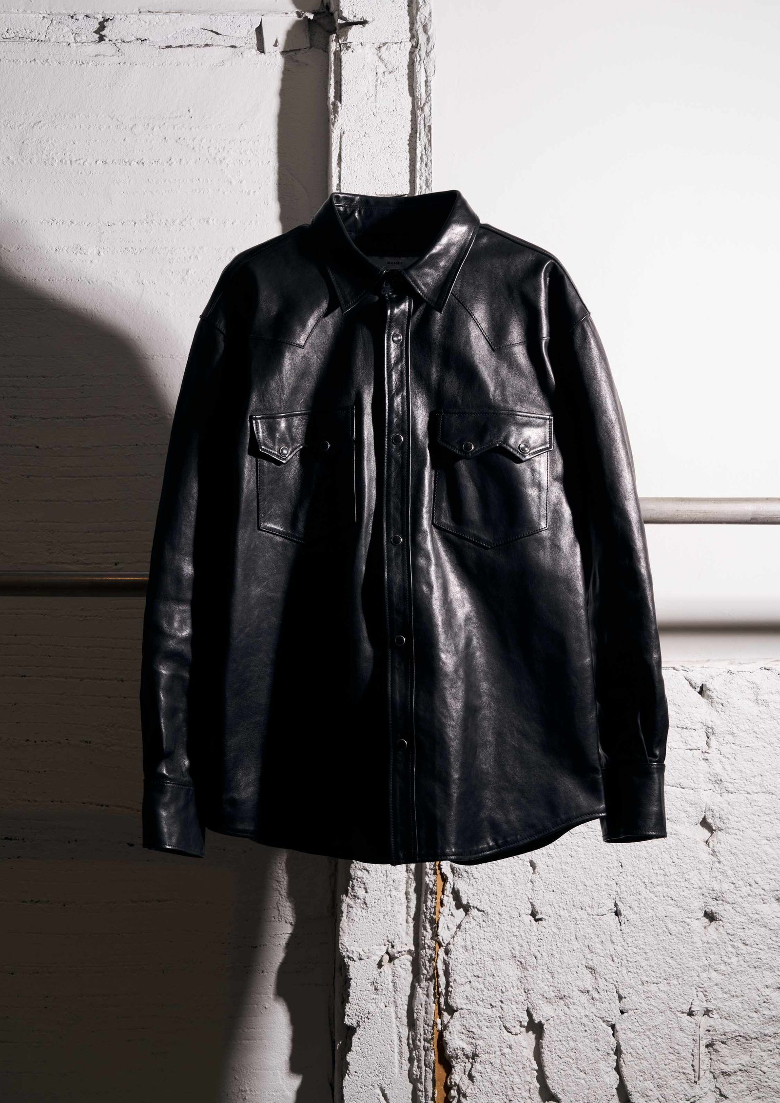 HORSE LEATHER SHIRT VINTAGE W / BLACK / レザー シャツ