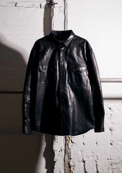 HORSE LEATHER SHIRT VINTAGE W / BLACK / レザー シャツ