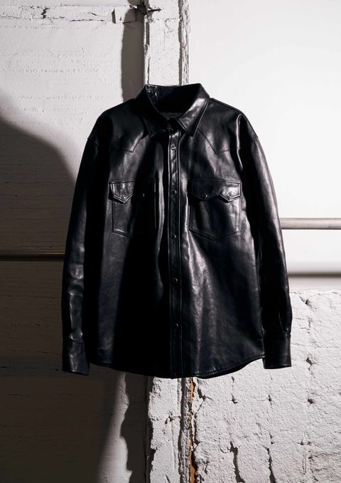 HORSE LEATHER SHIRT VINTAGE W / BLACK / レザー シャツ