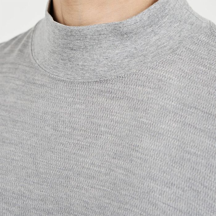 Wool Honeycomb Mock Neck Thermal  / H.GRAY