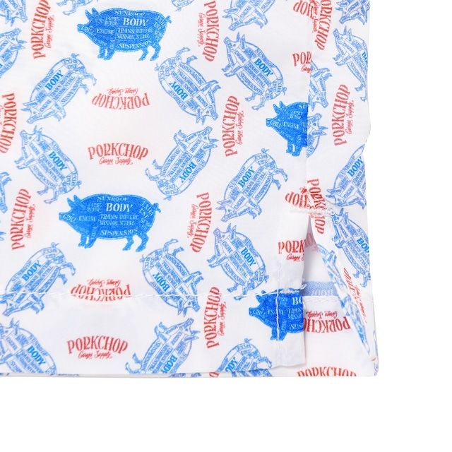 PORK AOP SHIRT / WHITE / 総柄プリントシャツ