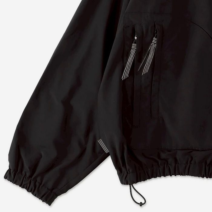 ZIP NYLON SPORTY JACKET | BLACK