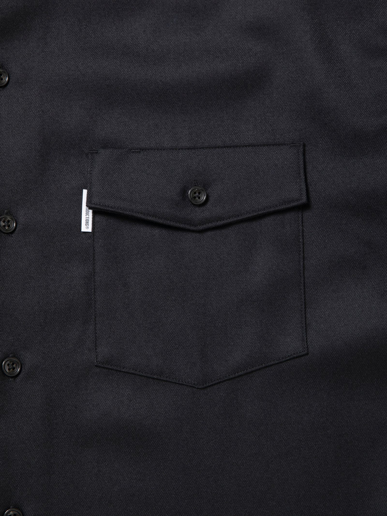 Wool Flano L/S Work Shirt / BLACK /  ワーク シャツ