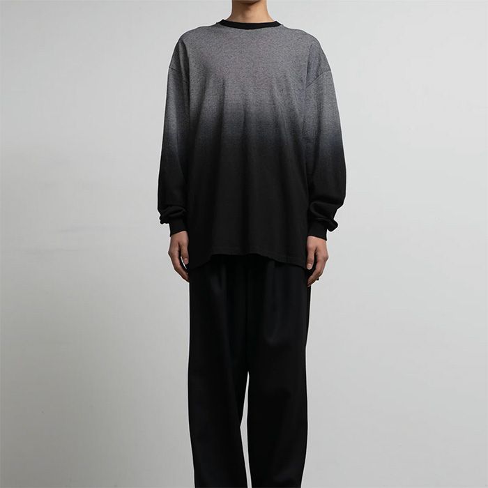 Gradient Border L/S Tee  / BLACK