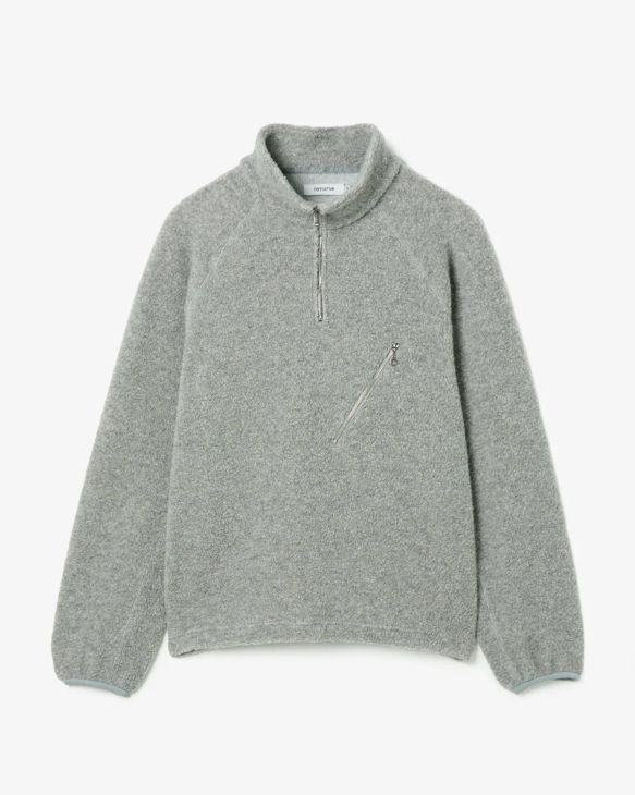 HIKER HALF ZIP PULLOVER WOOL POLY NYLON PILE / HEATHER GRAY