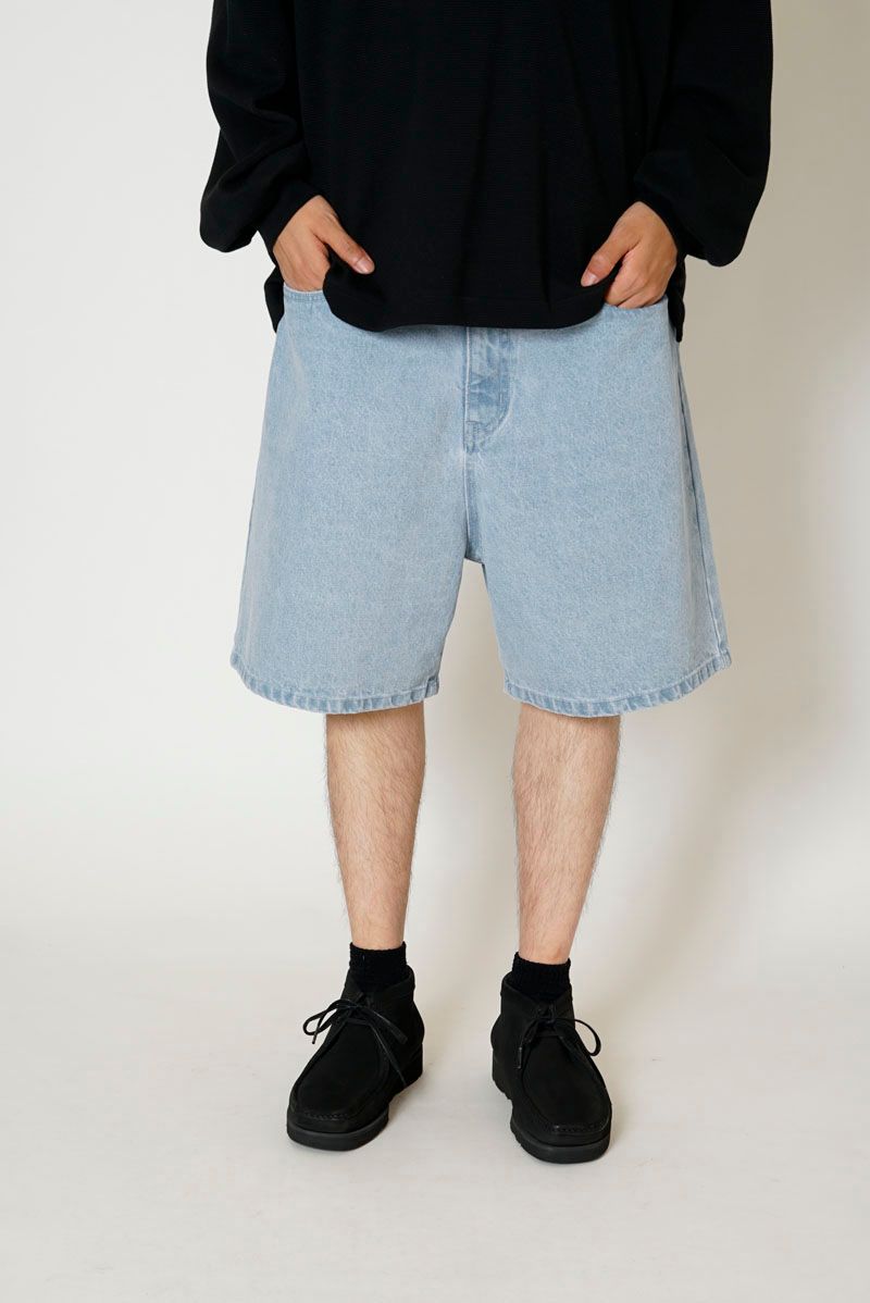 UNIVERSAL PRODUCTS - 5POCKET BUGGIE DENIM SHORTS / L.INDIGO