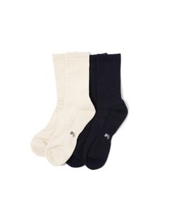 SOCKS 2 PACK / WHITE&NAVY / ソックス