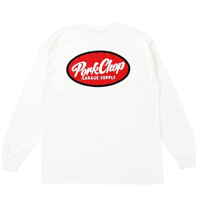 NC OVAL SCRIPT L/S TEE / WHITE / プリントロンティー