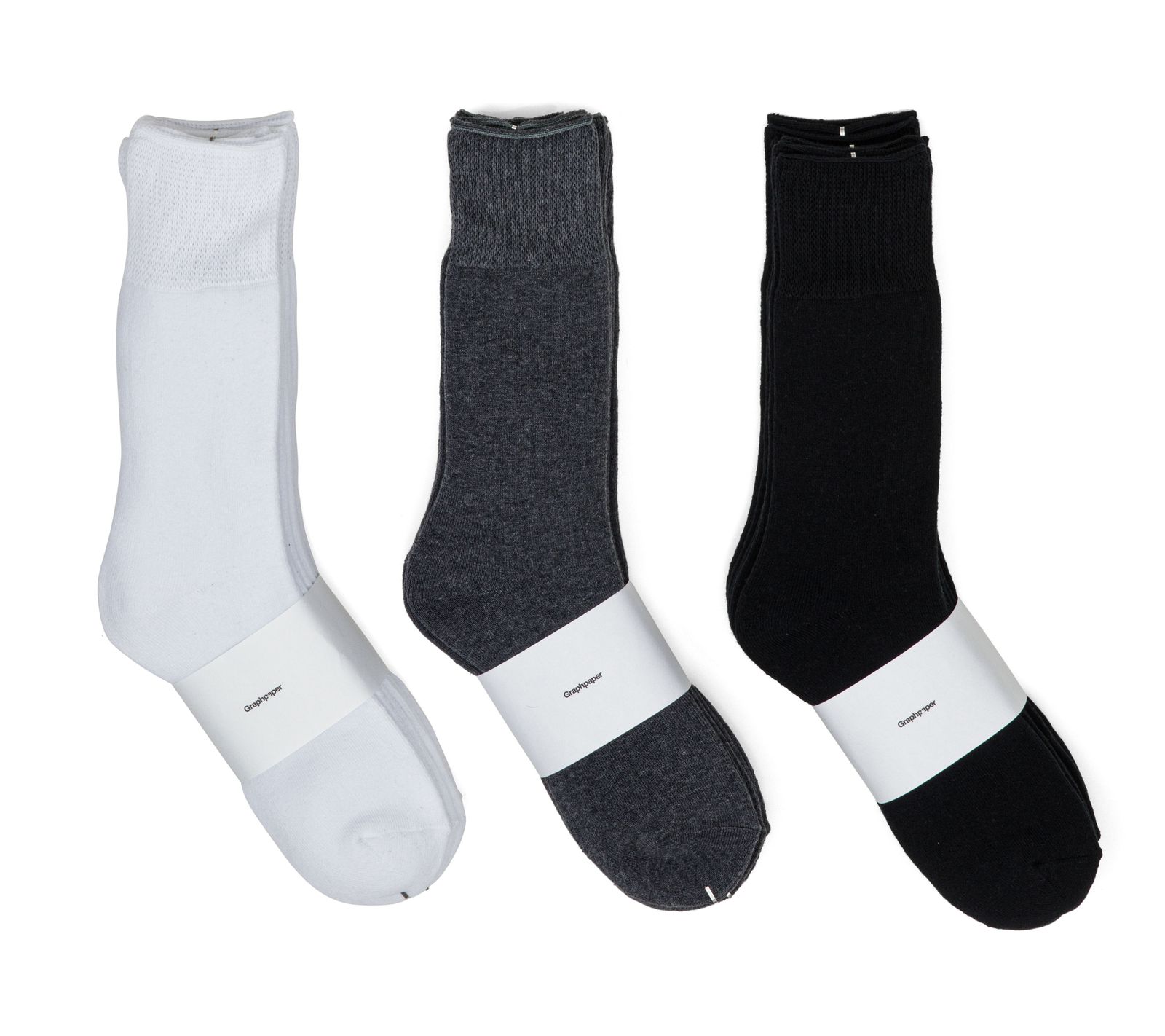 Graphpaper - Graphpaper 3-Pack Socks / Gray | Stripe Online Store