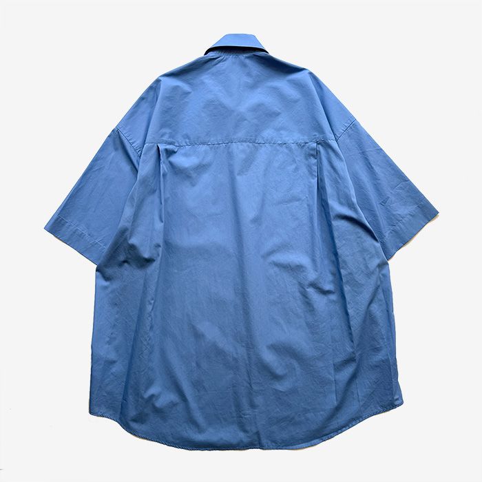 Broad S/S Oversized Regular Collar Shirt / Blue