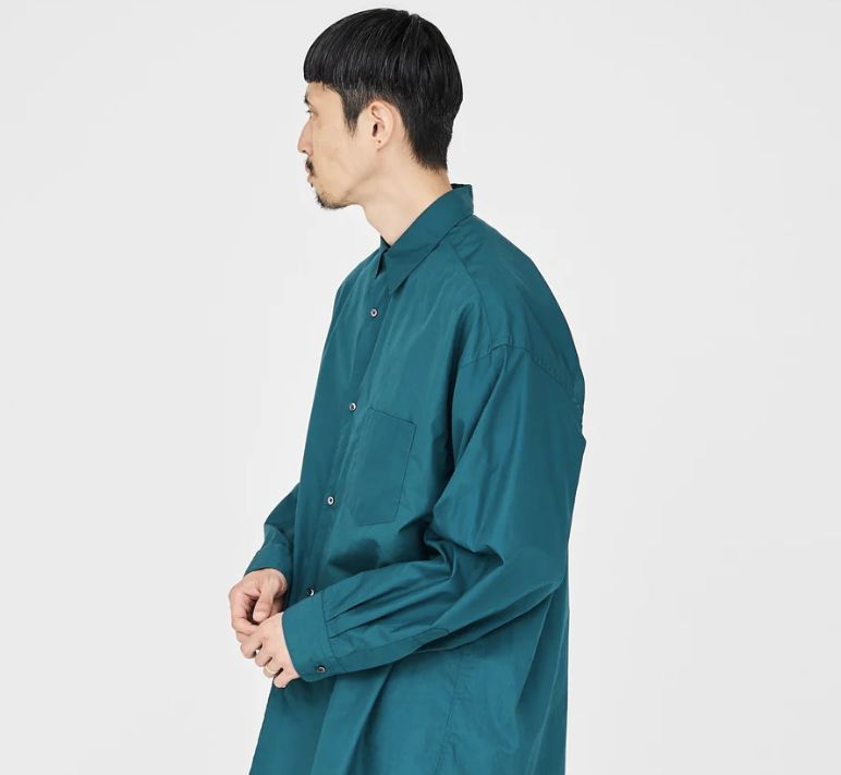 Graphpaper - Broad L/S Oversized Regular Collar Shirt / GREEN