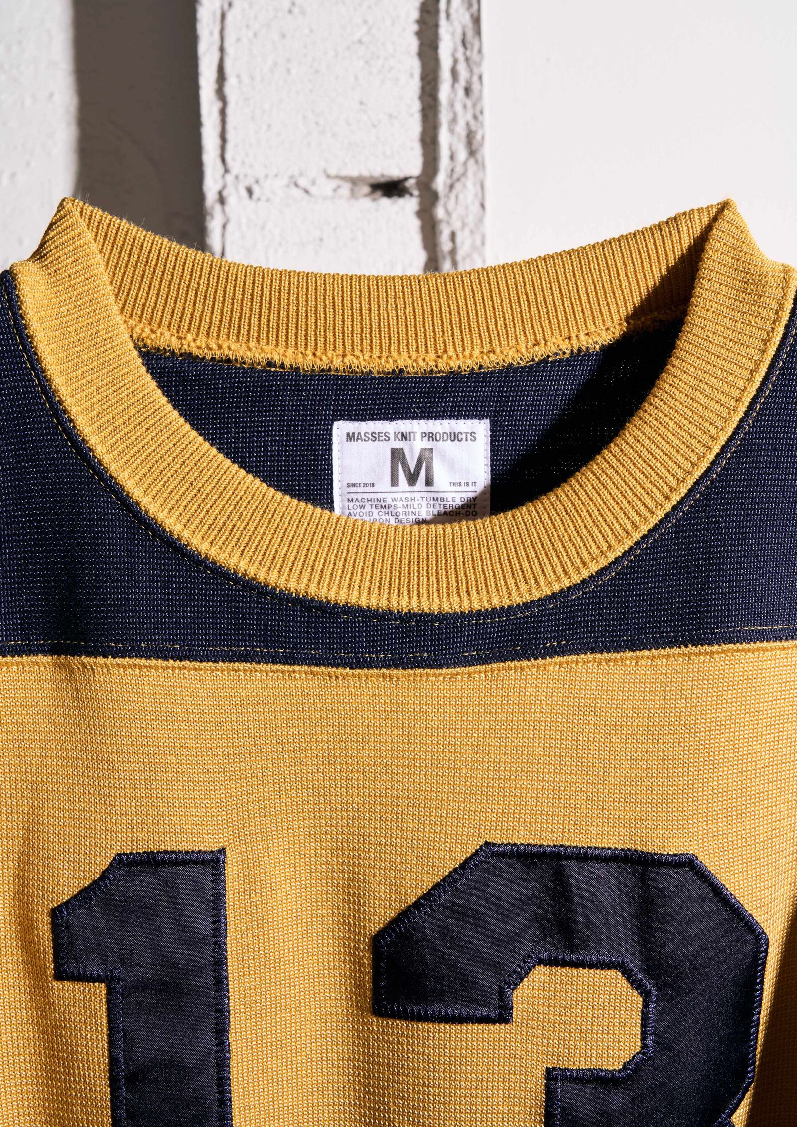 FOOTBALL SHIRT KNIT / NAVY × MUSTARD / フットボールシャツ
