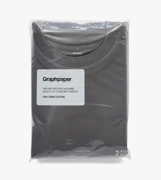 Graphpaper - 2-Pack Crew Neck Tee / GRAY | Stripe Online Store