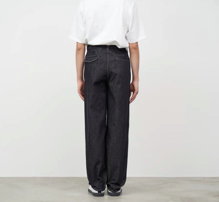 Graphpaper - Colorfast Denim Two Tuck Tapered Pants / NAVY