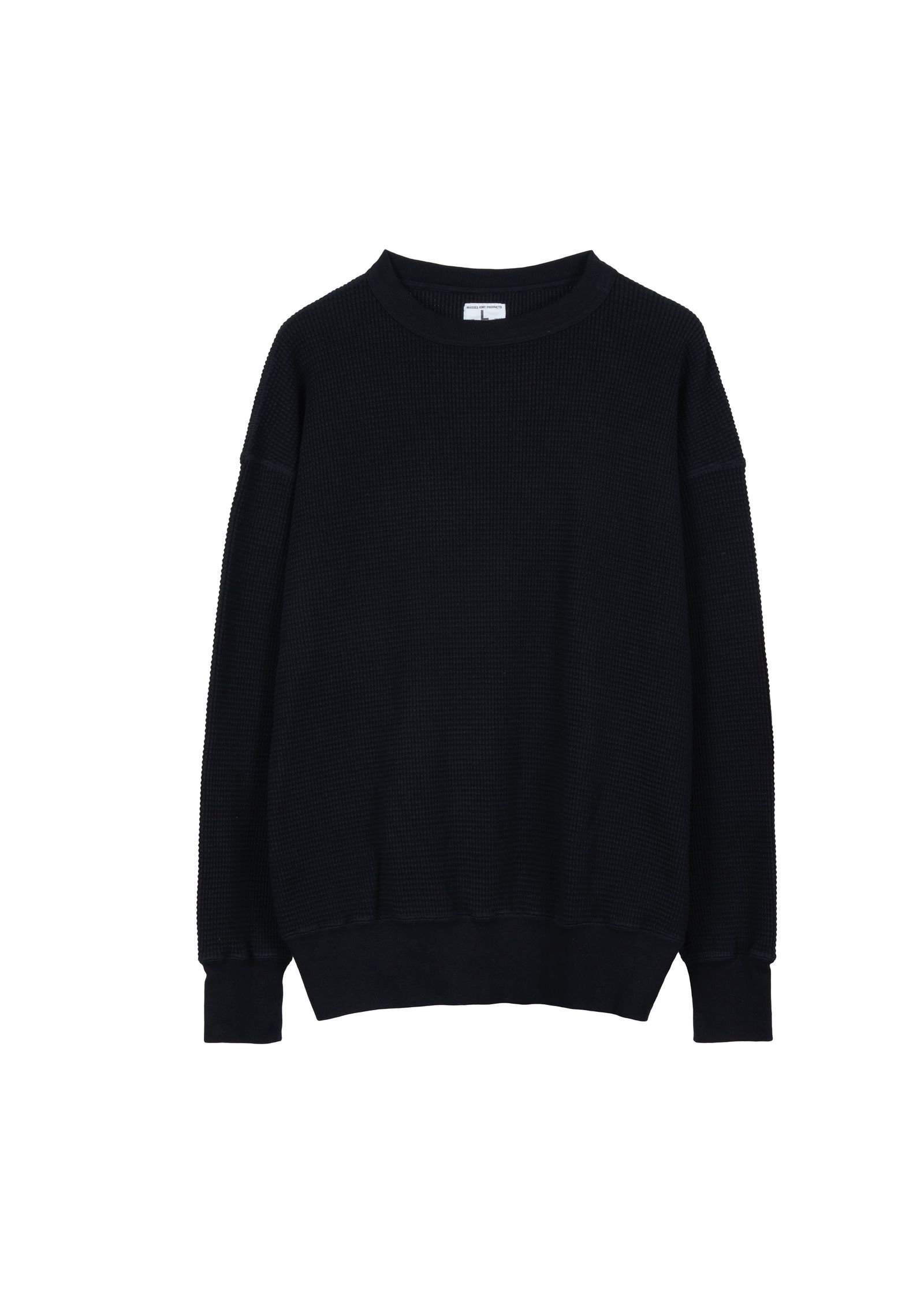 WAFFLE SWEAT CREW / BLACK