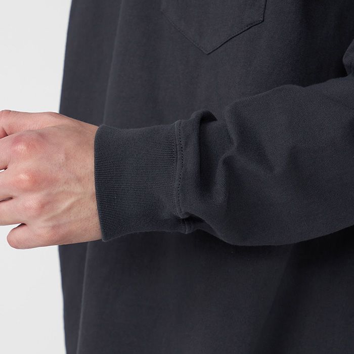 8oz Field Long Sleeve Pocket Tee / K(Black)