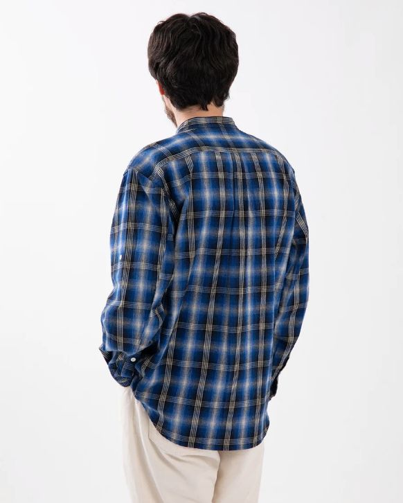Rafu × nonnative WORKER L/S SHIRT COTTON TWILL OMBRE CHECK / BLUE / チェックシャツ