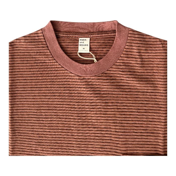 Horizontal Striped S/S Tee / Rose Brown Striped