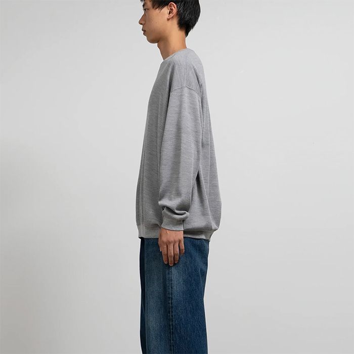 Wool Honeycomb Crew Neck Thermal  / H.GRAY