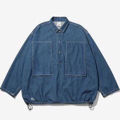 DENIM PULLOVER SHIRT / FADE INDIGO