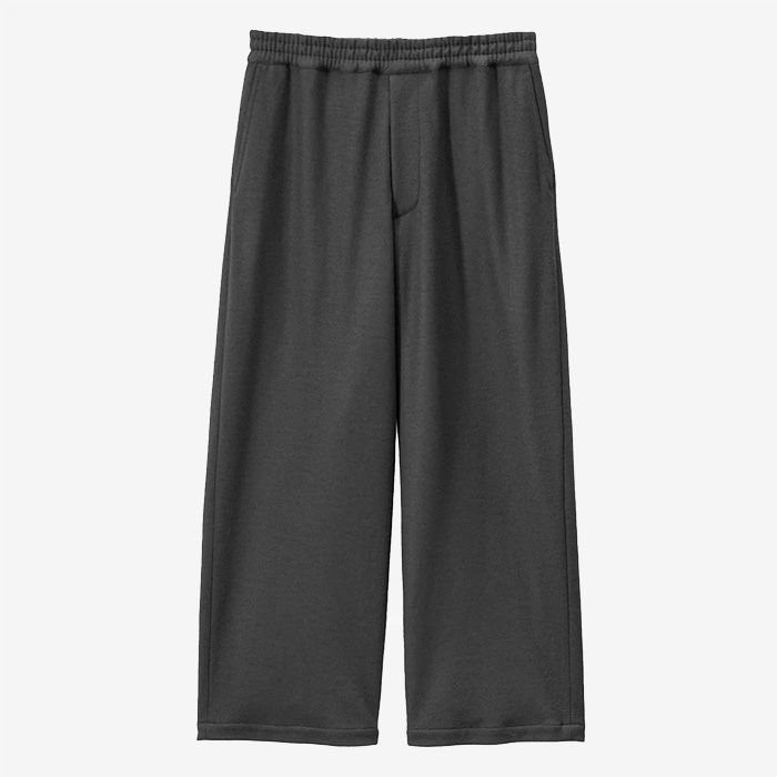 Wool Smooth Flannel Easy Wide Pants / Gray