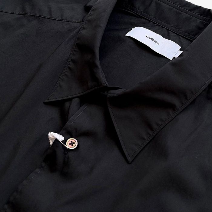 Broad L/S Oversized Regular Collar Shirt / Black
