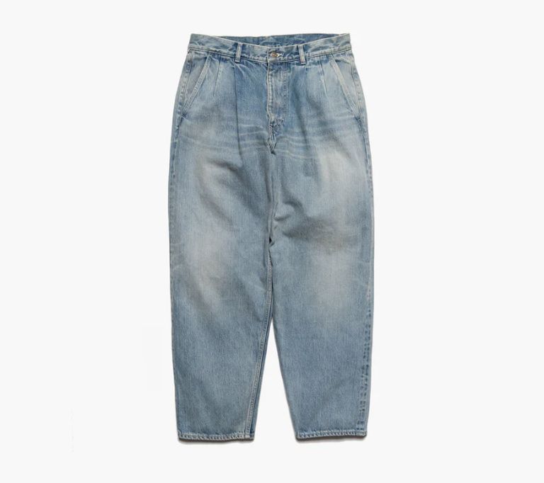 Selvage Denim Two Tuck Tapered Pants / LIGHT FADE - 1