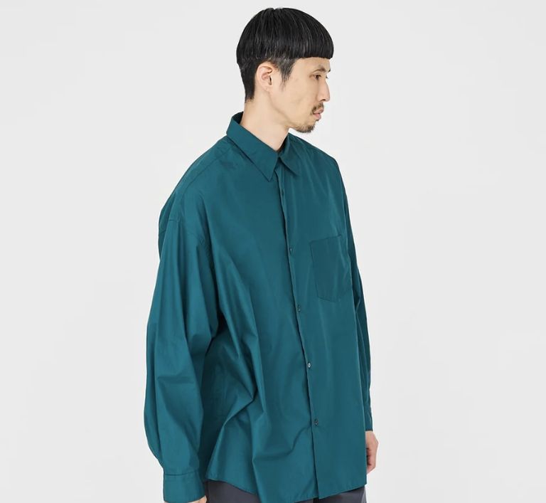 Graphpaper - Broad L/S Oversized Regular Collar Shirt / GREEN 