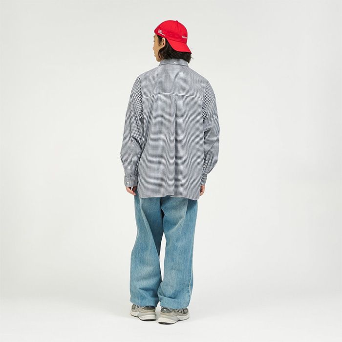 DRY OXFORD CORPORATE L/S B.D SHIRT / NAVY PLAID
