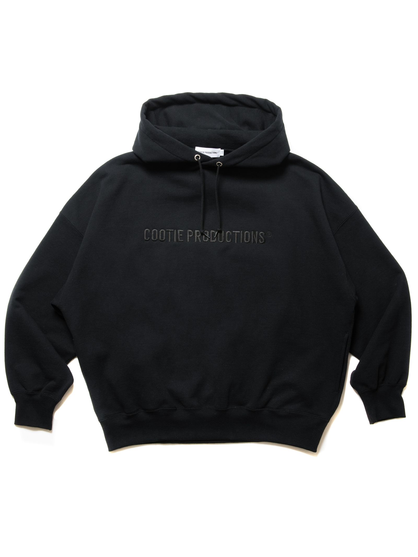 COOTIE PRODUCTIONS - Open End Yarn Sweat Hoodie (Embroidery) / BLACK /  刺繍ロゴフーディスウェット | Stripe Online Store