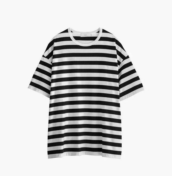 Graphpaper - Fine Cotton Border S/S Tee / BLACK×WHITE | Stripe