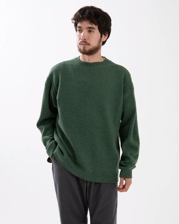 MARINER CREW SWEATER LINCOLN WOOL YARN / OLIVE / セーター