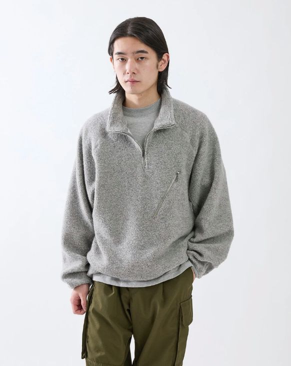 HIKER HALF ZIP PULLOVER WOOL POLY NYLON PILE / HEATHER GRAY