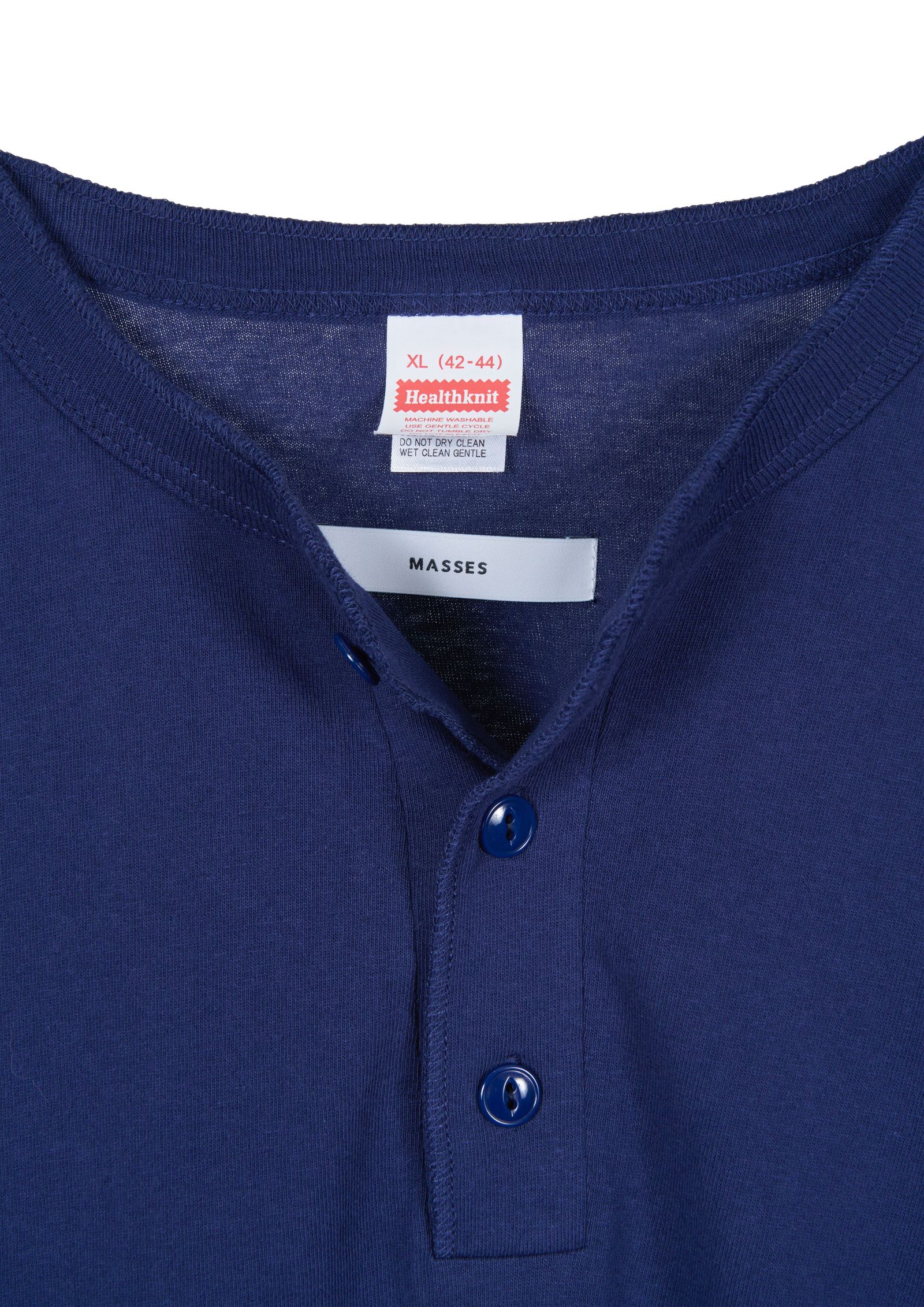 HEALTHKNIT HENRY NECK L/S / NAVY&BROWN / 2パックロングスリーブティー