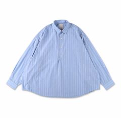 P/C STRIPE PULL OVER SHIRT | SAX