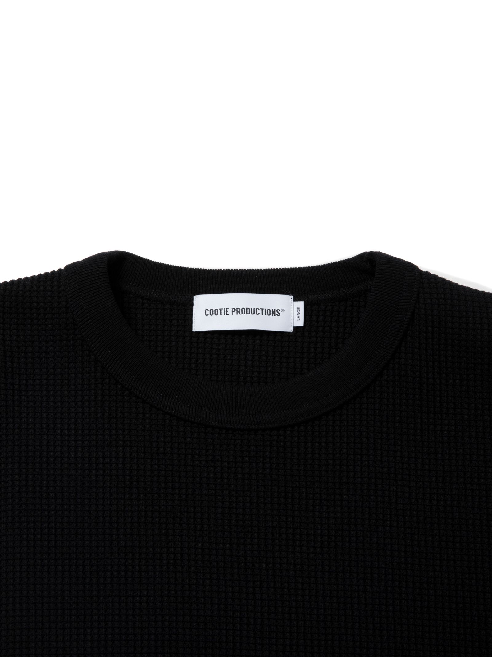 N/C Waffle Oversized L/S Tee / BLACK /  ワッフルロングスリーブ