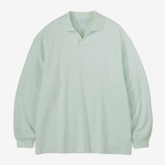 Cotton Pique Jersey L/S Skipper Polo / PALE GREEN