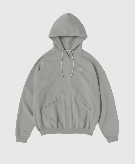 OG LOGO FULL ZIP HOODIE / CHARCOAL
