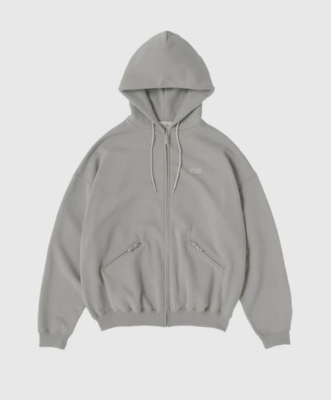 OG LOGO FULL ZIP HOODIE / CHARCOAL