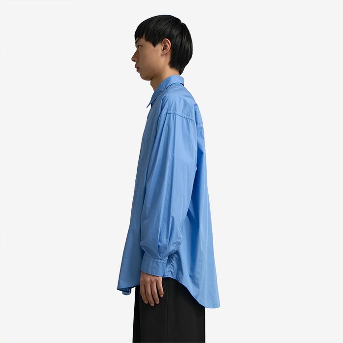 Broad L/S Oversized Regular Collar Shirt / Blue