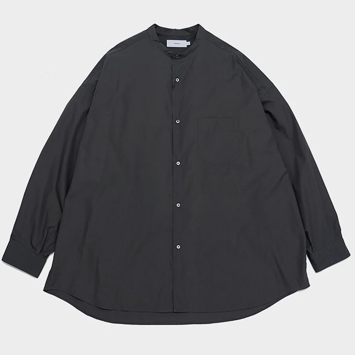 Graphpaper - Broad L/S Oversized Band Collar Shirt / BLACK