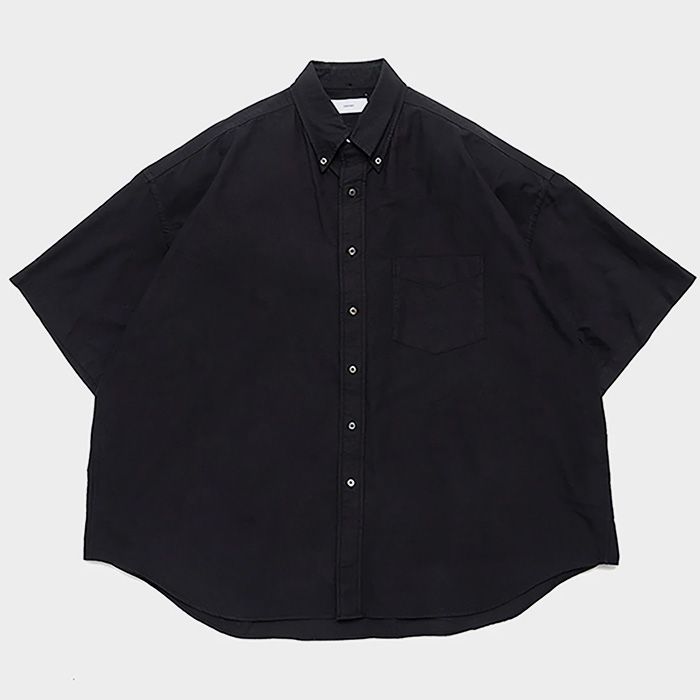 Graphpaper - Oxford S/S Oversized B.D Shirt / BLACK | Stripe 