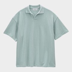 Cotton Pique Jersey S/S Skipper Polo / Smoke Blue