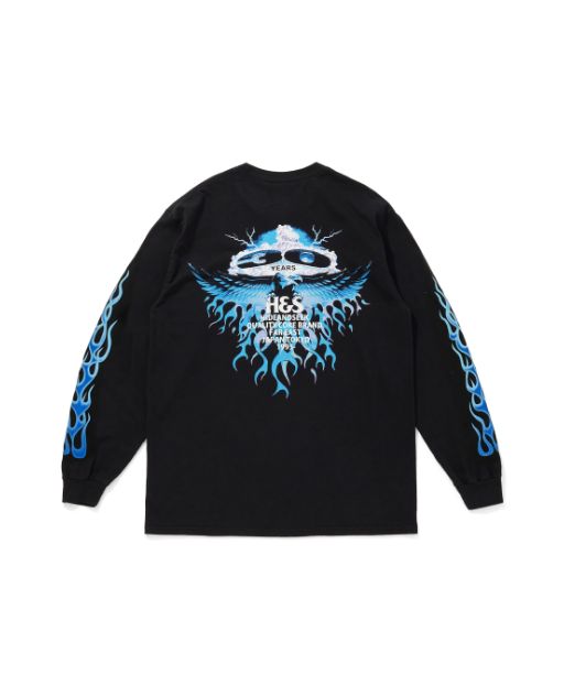 30th L/S Tee / BLACK×BLUE / プリントロングスリーブティー