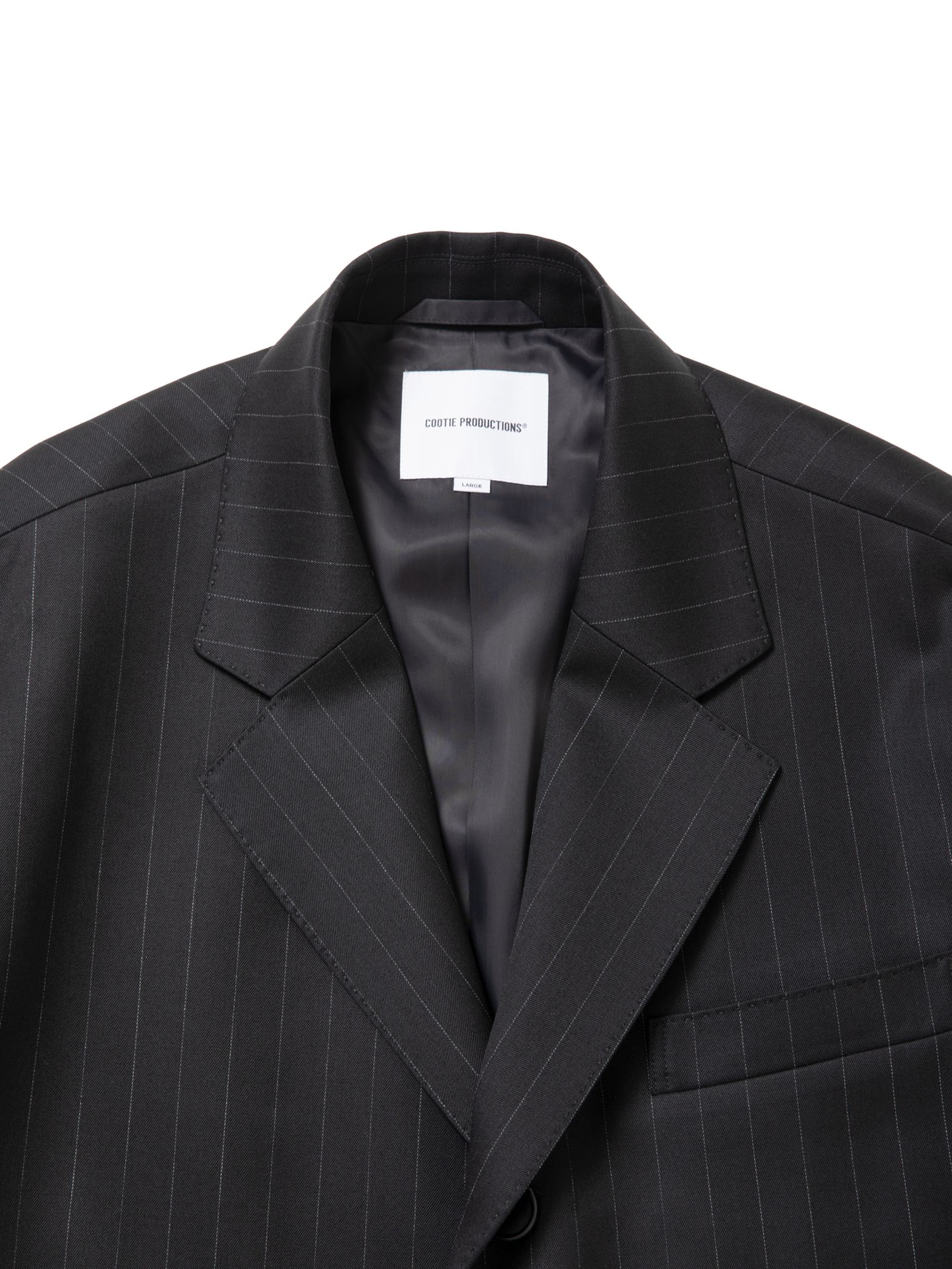 Wool Gabardine Single Breasted Jacket / STRIPE /  シングルジャケット