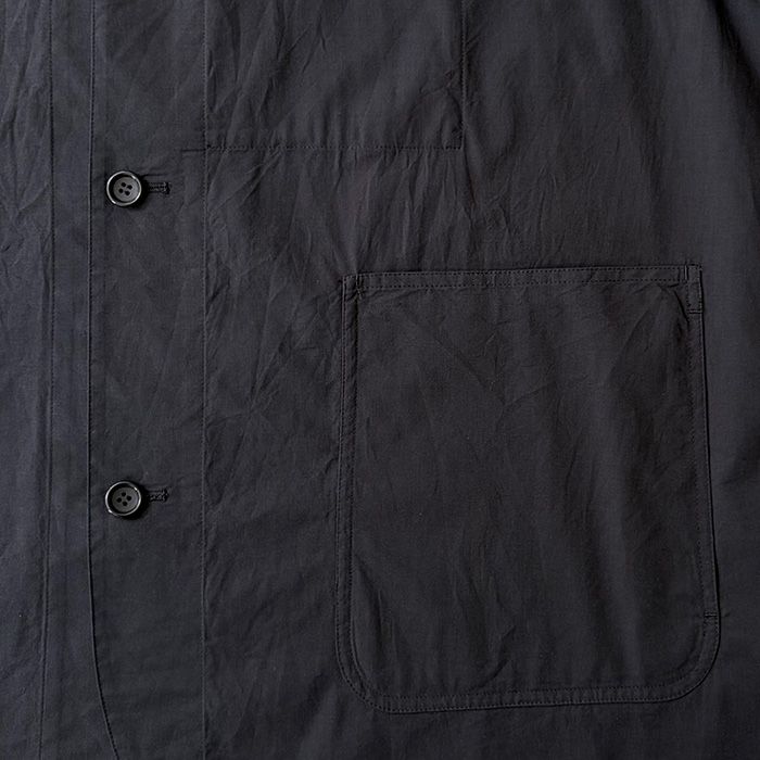 Cotton Wool Poplin Oversized Coverall / Black